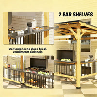 [06X13FT] Alora Premium Outdoor Hardtop Wooden BBQ Grill Gazebo