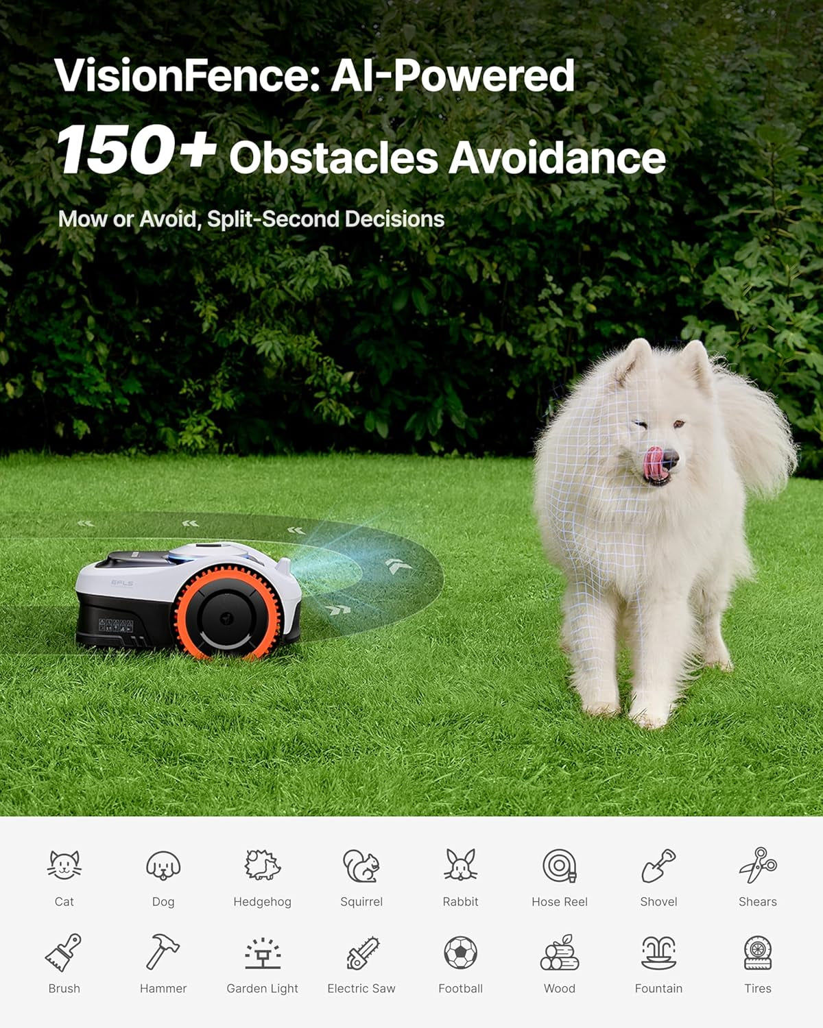 Segway  I210 AWD Robot Lawn Mower, Wire-Free Robotic Mower, All-Wheel Drive for 45% Slopes, 2–3.6 in Adjustable Cutting Height, NRTK + Vision, Auto Mapping, 5.1Ah Battery, Covers 0.25 Acre