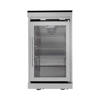 Castelle Flame Blaze 108-Inch 6-Burner 85K BTU Deluxe Stainless Steel Liquid Propane Outdoor Kitchen Grill Island With Wine Cooler, Rotisserie, Cabinets, And Granite Countertops
