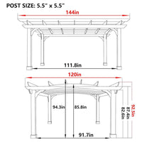 [10X12FT] Alora Premium Outdoor All-Season Backyard Patio Cedar Wood Gazebo Pergola With Arched Roof