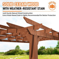 [10X12FT] Alora Premium Outdoor All-Season Backyard Patio Cedar Wood Gazebo Pergola With Arched Roof