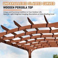 [10X12FT] Alora Premium Outdoor All-Season Backyard Patio Cedar Wood Gazebo Pergola With Arched Roof