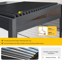 Alora Luxury Wall-Mounted Aluminum Louvered Pergola With Pull-Down Screens