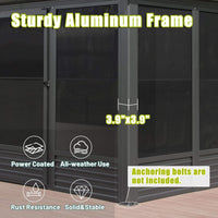 [11X14FT] Alora Meridian Premium Four Season Outdoor Aluminum Hardtop Gazebo Sunroom With Galvanized Steel Roof, Sliding Doors And Movable PVC Screen Walls