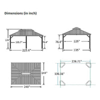 [12X20FT] Alora Heavy-Duty Outdoor Backyard Hardtop Gazebo With Netting And Curtains