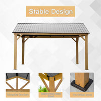 [12X14FT] Alora Hardtop All-Weather Outdoor Gazebo With Galvanized Steel Roof