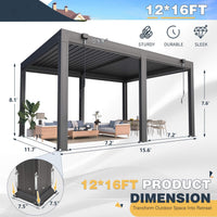 Alora Louvered Aluminum Pergola With Adjustable Roof And Pull-Down Screens