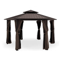 [13X15FT] Alora Hardtop Hexagonal Gazebo With Curtains And Netting [No Furniture]