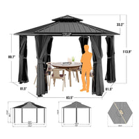 [13X15FT] Alora Hardtop Hexagonal Gazebo With Curtains And Netting [No Furniture]