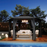 [13X15FT] Alora Hardtop Hexagonal Gazebo With Curtains And Netting [No Furniture]