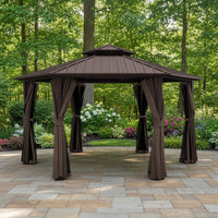 [13X15FT] Alora Hardtop Hexagonal Gazebo With Curtains And Netting [No Furniture]