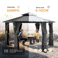 [13X15FT] Alora Hardtop Hexagonal Gazebo With Curtains And Netting [No Furniture]