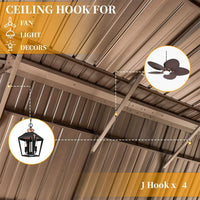 [14X24FT] Alora Heavy-Duty Aluminum Galvanized Steel Double Roof Hardtop Gazebo With Netting And Curtains