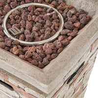 Alora 19-Inch Outdoor 40K BTU Natural Stone Fire Column