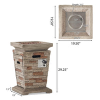 Alora 19-Inch Outdoor 40K BTU Natural Stone Fire Column