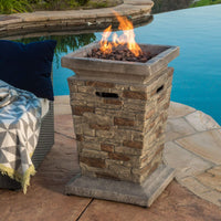 Alora 19-Inch Outdoor 40K BTU Natural Stone Fire Column