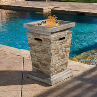 Alora 19-Inch Outdoor 40K BTU Natural Stone Fire Column
