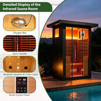 Thermora Lugano 2-Person Outdoor Full-Spectrum Infrared Sauna With Aluminum Alloy Exterior & WiFi