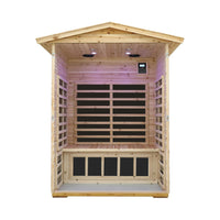 Thermora Vexa Luxury 2-Person Outdoor Low EMF Hemlock Infrared Sauna With Bluetooth And Chromotherapy Light