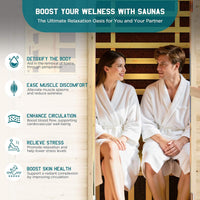 Thermora Zurich 3-Person Low EMF Spruce Wood Outdoor Infrared Sauna With Bluetooth Speakers And LED Lights
