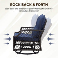 Alora 3-Piece Wicker Patio Bistro Set W/ Swivel Chairs And Table