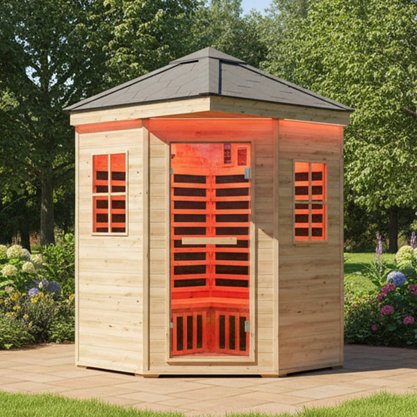 Thermora Monaco 4-Person Low EMF Spruce Wood Outdoor Infrared Sauna With Bluetooth Speakers And LED Lights