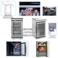 Castelle Flame Verona 44-Inch 6-Burner 85K BTU Stainless Steel Outdoor BBQ Kitchen Grill Island With Wine Cooler, Rotisserie Kit, And Storage Cabinets