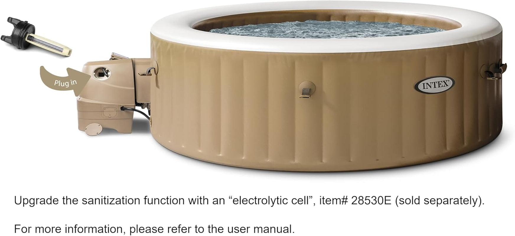 INTEX 28427EH Purespa Bubble Massage Spa Set Outdoor Inflatable Portable Hot Tub, Includes Energy Efficient Spa Cover, Saltwater System Ready, 6 Person, 85In X 28In