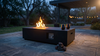 48 In, 50,000 BTU Black Coating Steel Outdoor Fire Table Propane Gas Fire Pit Table — Lifestyle