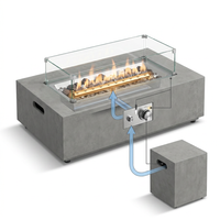 50000 BTU Coating Steel Propane Fire Pit Table in Gray Rectangular Modern Outdoor Gas Fire Table with Tank Holder — How It Works