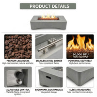 Alora 56-Inch 50K BTU Outdoor Modern Propane Fire Pit Table