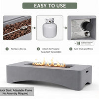 Alora 56-Inch 50K BTU Outdoor Modern Propane Fire Pit Table