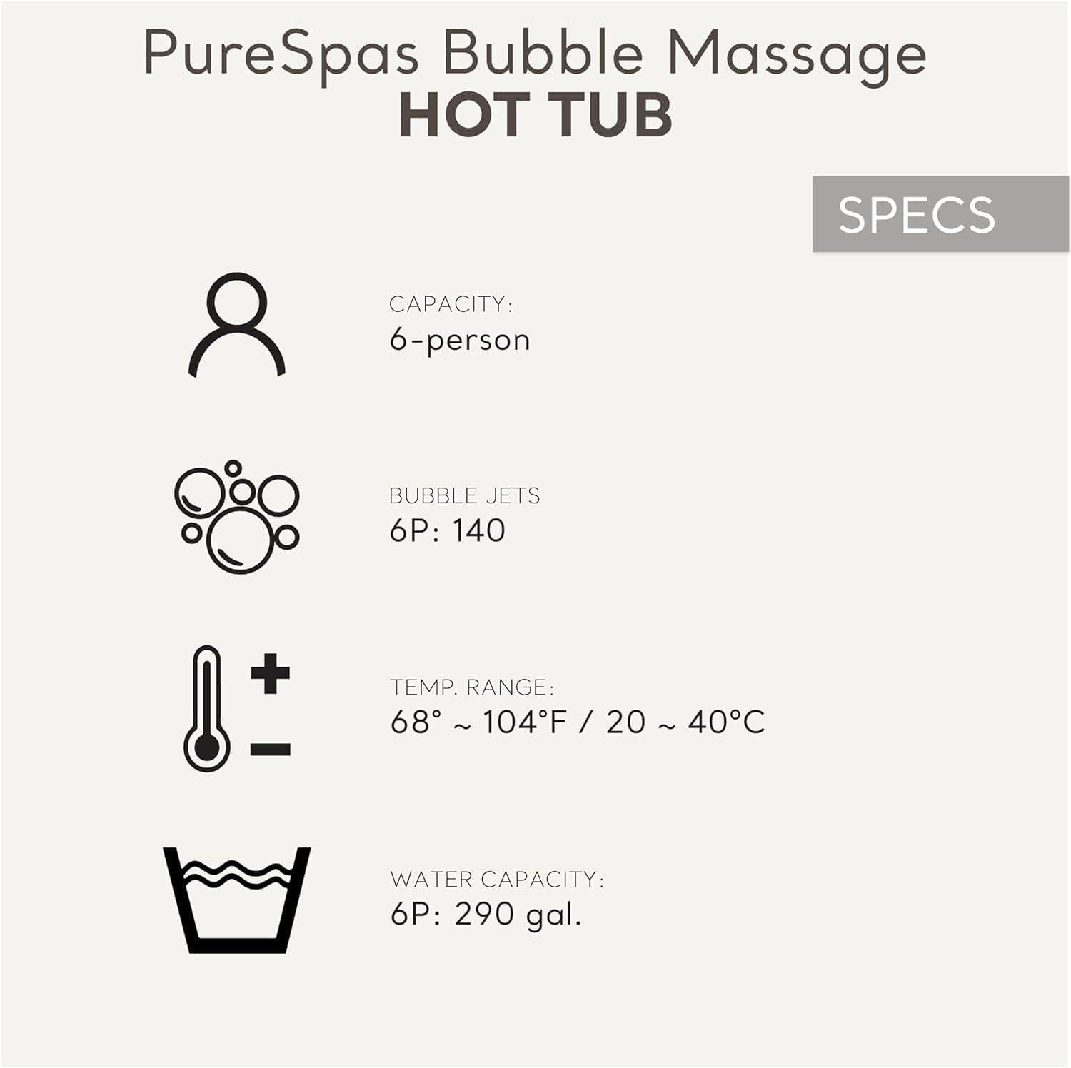 INTEX 28427EH Purespa Bubble Massage Spa Set Outdoor Inflatable Portable Hot Tub, Includes Energy Efficient Spa Cover, Saltwater System Ready, 6 Person, 85In X 28In
