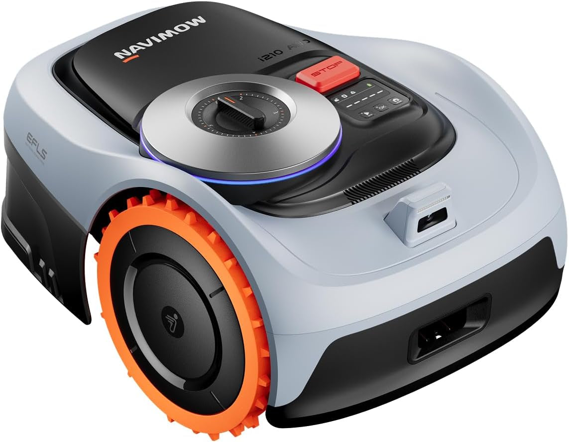 Segway  I210 AWD Robot Lawn Mower, Wire-Free Robotic Mower, All-Wheel Drive for 45% Slopes, 2–3.6 in Adjustable Cutting Height, NRTK + Vision, Auto Mapping, 5.1Ah Battery, Covers 0.25 Acre