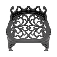 Alora 7-Piece Cast Aluminum Patio Furniture Set With Black Frame And Off-White Cushions