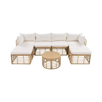 Alora 7-Piece Outdoor All-Weather Rattan Patio Sofa Set With Cushions
