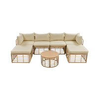 Alora 7-Piece Outdoor All-Weather Rattan Patio Sofa Set With Cushions