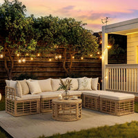 Alora 7-Piece Outdoor All-Weather Rattan Patio Sofa Set With Cushions