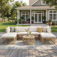 Alora 7-Piece Outdoor All-Weather Rattan Patio Sofa Set With Cushions