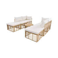 Alora 7-Piece Outdoor All-Weather Rattan Patio Sofa Set With Cushions