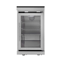 Castelle Flame Astoria 94-Inch 6-Burner 85K BTU Outdoor Kitchen Grill Island With Wine Cooler, Rotisserie, Cabinets, And Granite Countertops