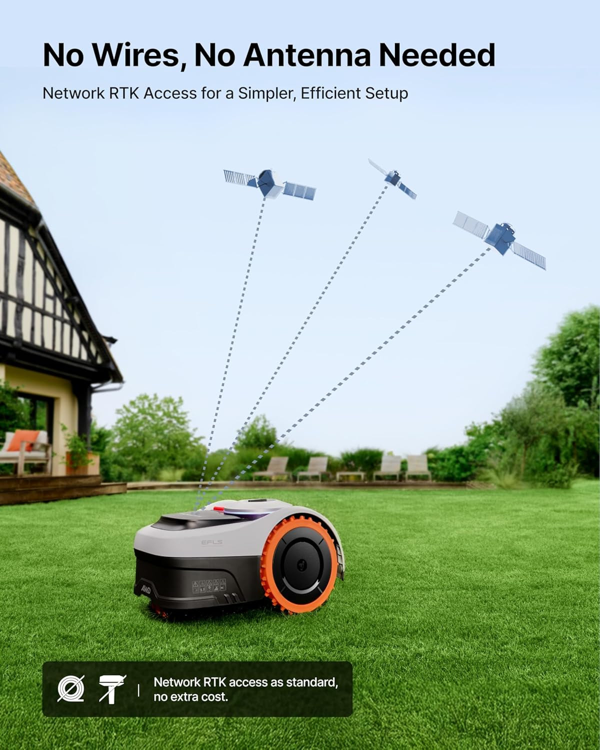 Segway  I210 AWD Robot Lawn Mower, Wire-Free Robotic Mower, All-Wheel Drive for 45% Slopes, 2–3.6 in Adjustable Cutting Height, NRTK + Vision, Auto Mapping, 5.1Ah Battery, Covers 0.25 Acre