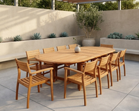 Julien FSC Certified Teak Wood Outdoor Patio Extendable Dining Set