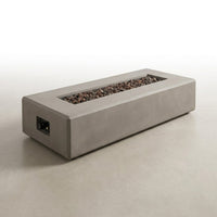 Outdoor Propane Fire Table Built for Premium Gatherings, 60000 BTU Burner, Concrete Composite, Vinyl Cover — Studio Shot