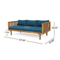 Alora 3-Seater Acacia Wood Daybed Sofa With Water-Resistant Cushions