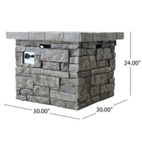 Alora 30-Inch Modern Outdoor 40K BTU Steel Frame Propane Fire Table With Lava Rocks