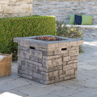 Alora 30-Inch Modern Outdoor 40K BTU Steel Frame Propane Fire Table With Lava Rocks