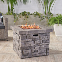 Alora 30-Inch Modern Outdoor 40K BTU Steel Frame Propane Fire Table With Lava Rocks