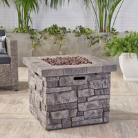 Alora 30-Inch Modern Outdoor 40K BTU Steel Frame Propane Fire Table With Lava Rocks