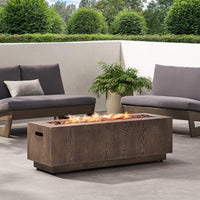 Alora 48-Inch Modern 50K BTU Outdoor Rectangular Propane Gas Fire Pit With Lava Rocks